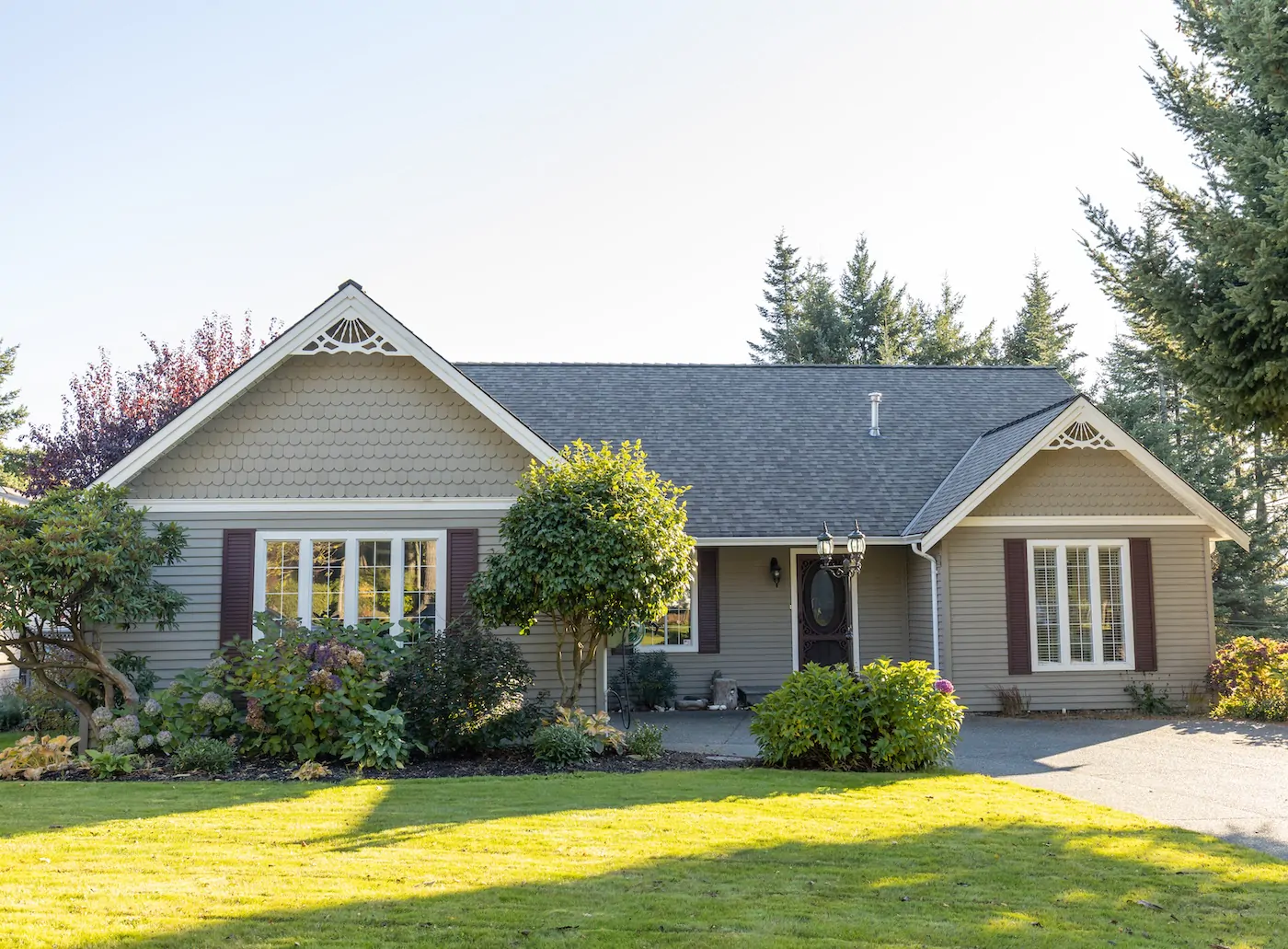 Exterior of single family home in suburban neighborhood