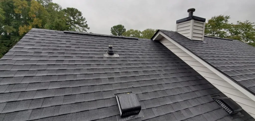 New roof on a white house