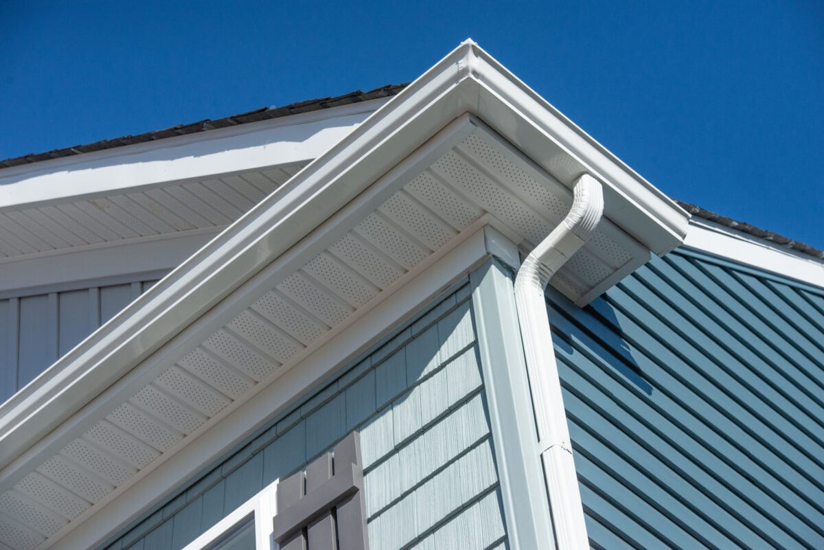 Colonial white gutter guard system, fascia, drip edge, soffit pr