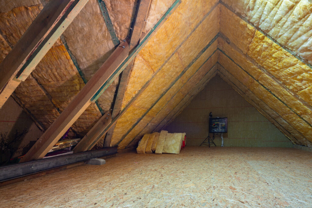 roof insulation Thermal insulation of the attic in the house