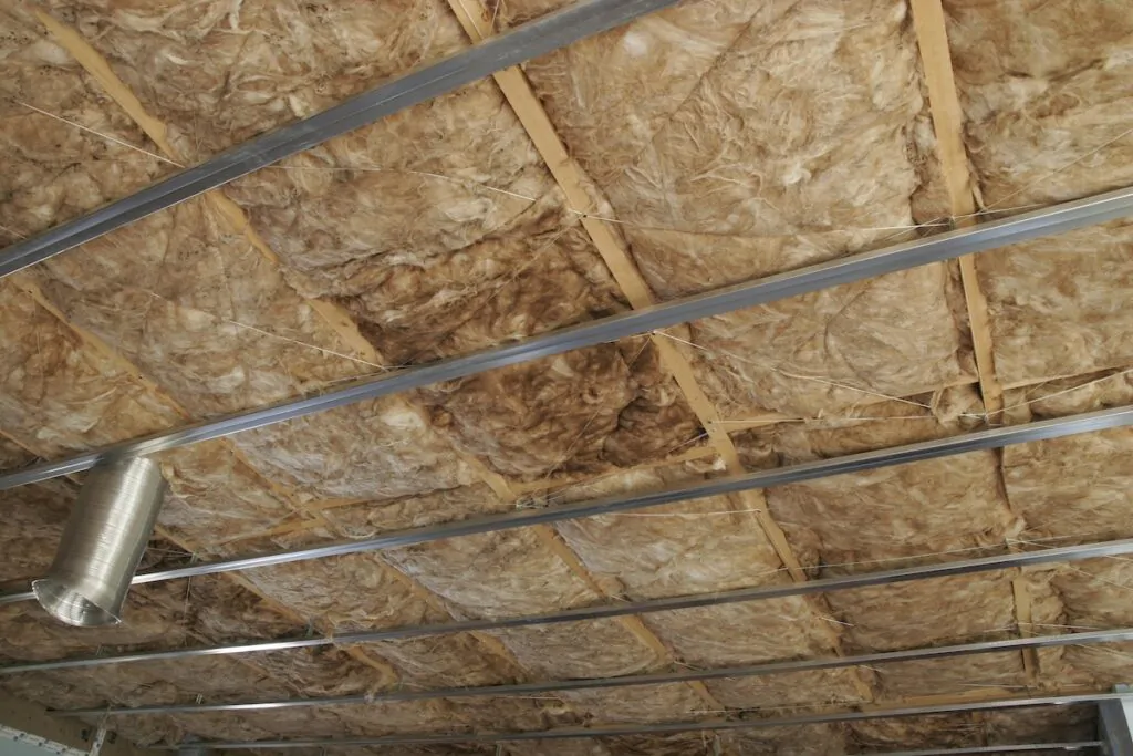 roof insulation detail of roof insulation in a new house