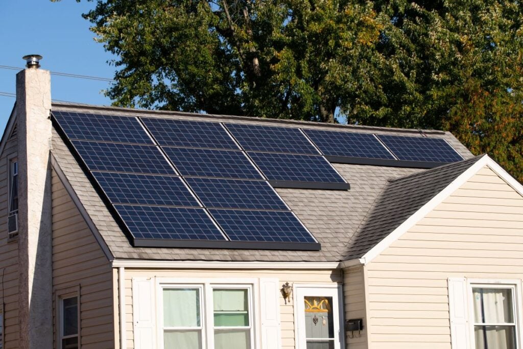 Solar panels installed on a roof