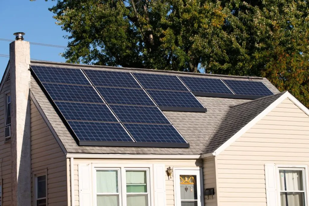 Solar panels installed on a roof